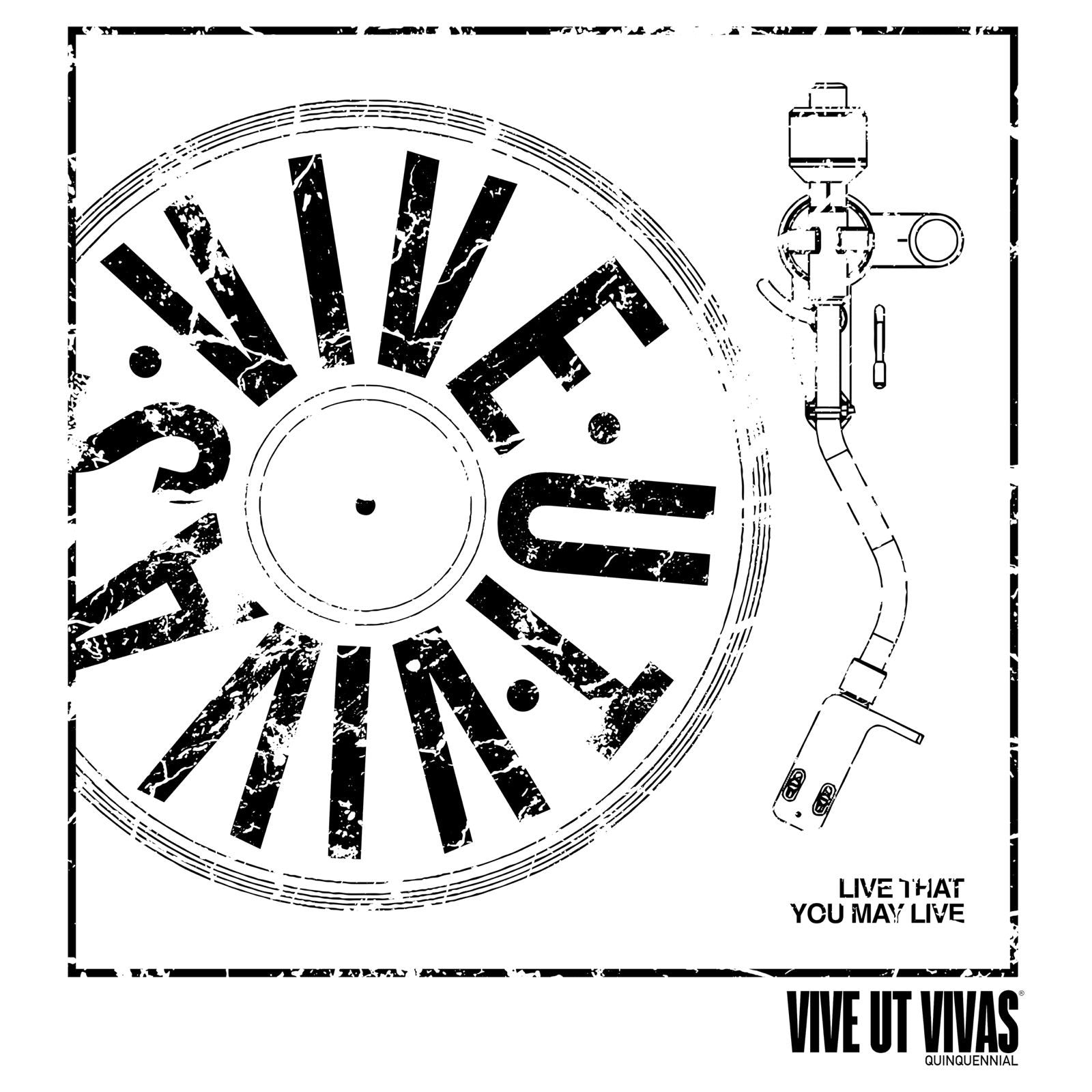 5 Tear Anniversary - Turntable T-Shirt - White