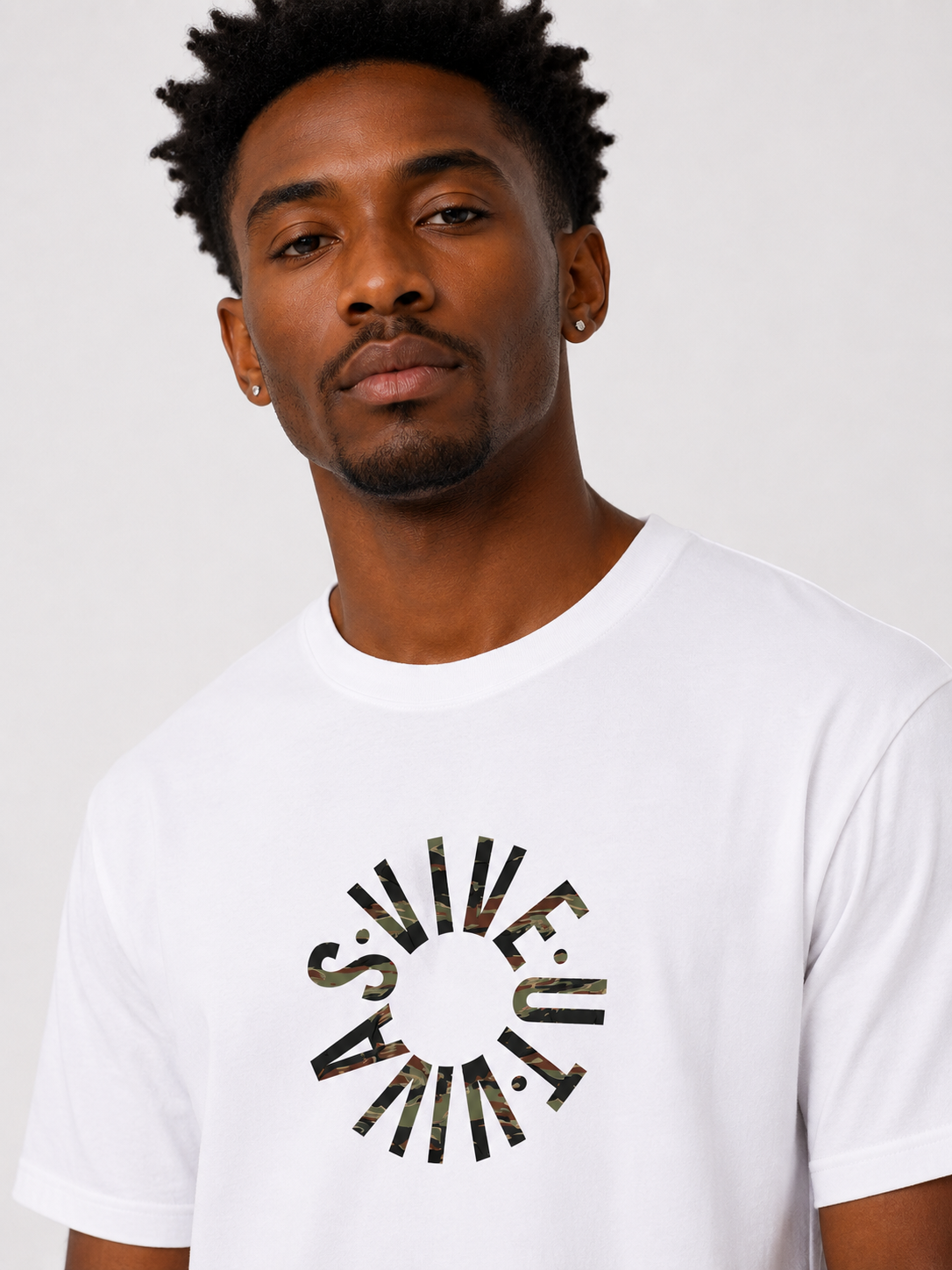 Tiger Camo Wheel T-Shirt - White