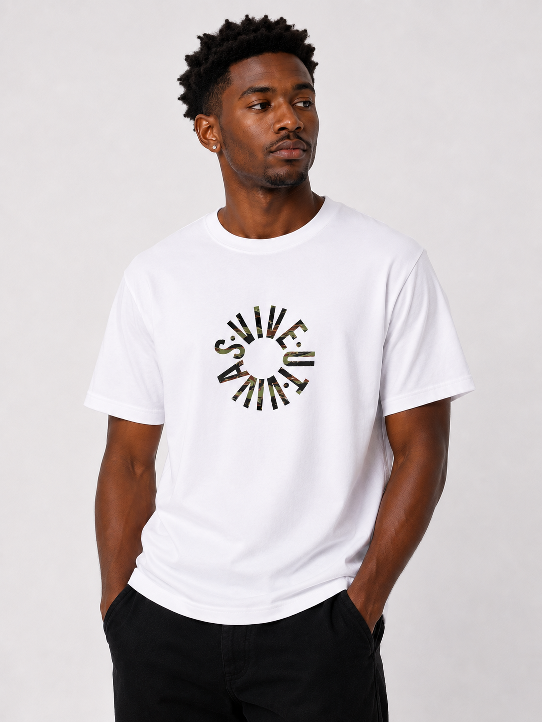 Tiger Camo Wheel T-Shirt - White