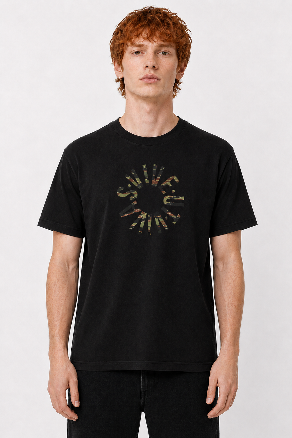 Tiger Camo Wheel T-Shirt - Black