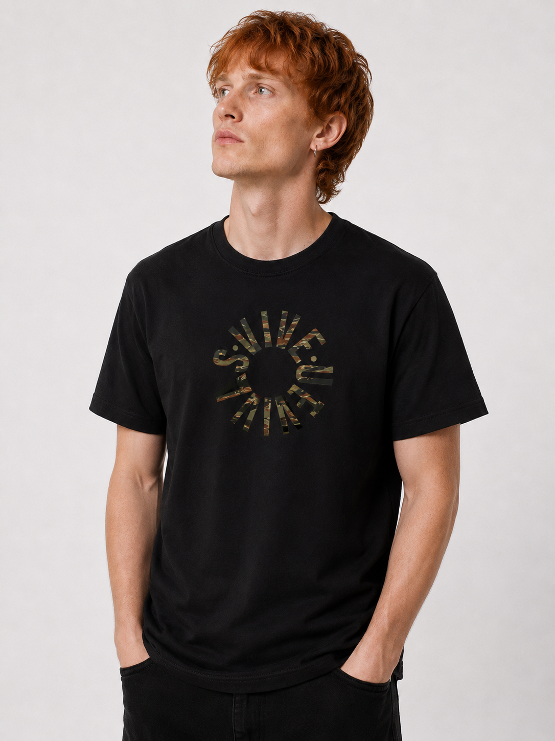 Tiger Camo Wheel T-Shirt - Black