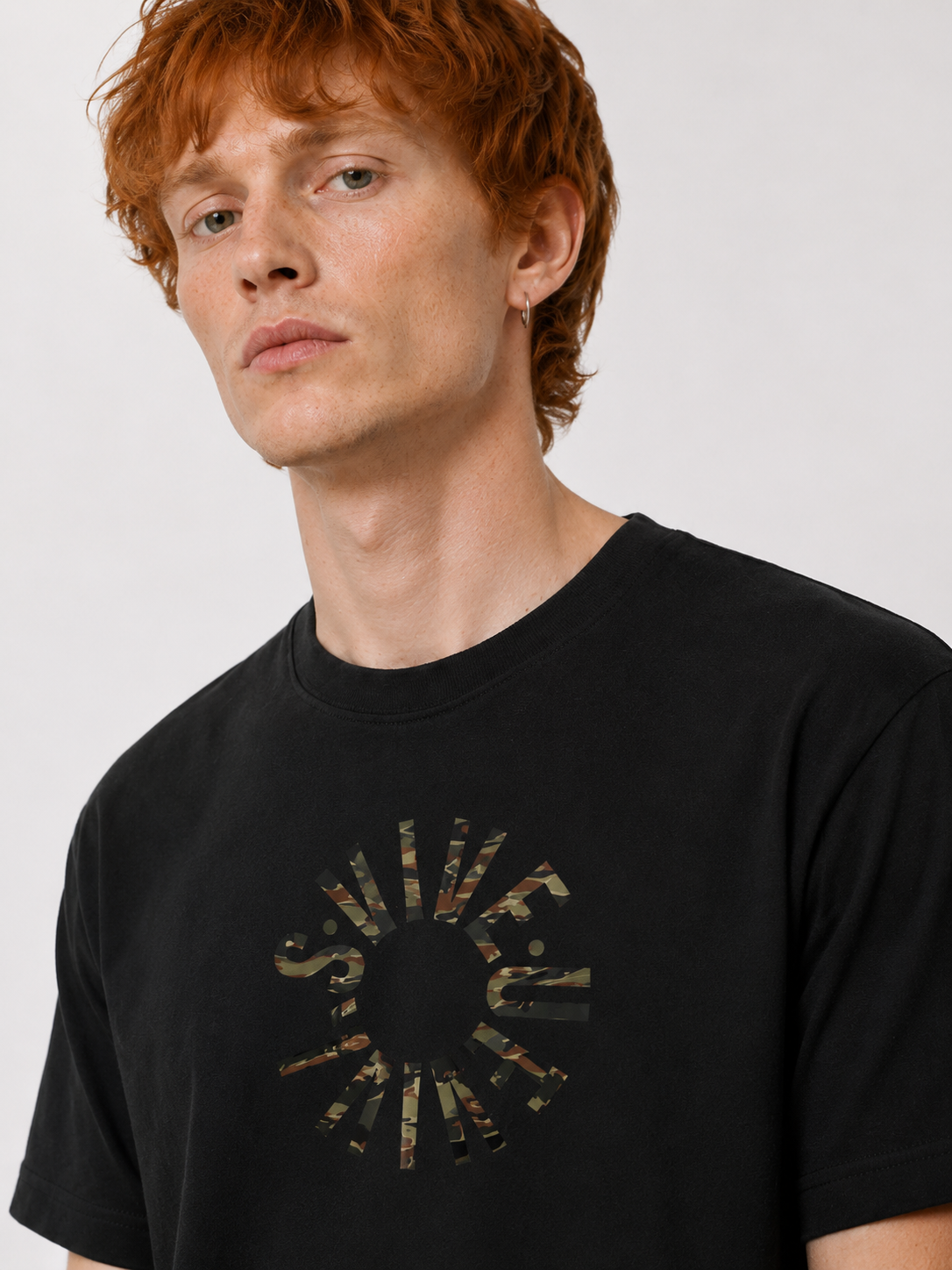 Tiger Camo Wheel T-Shirt - Black