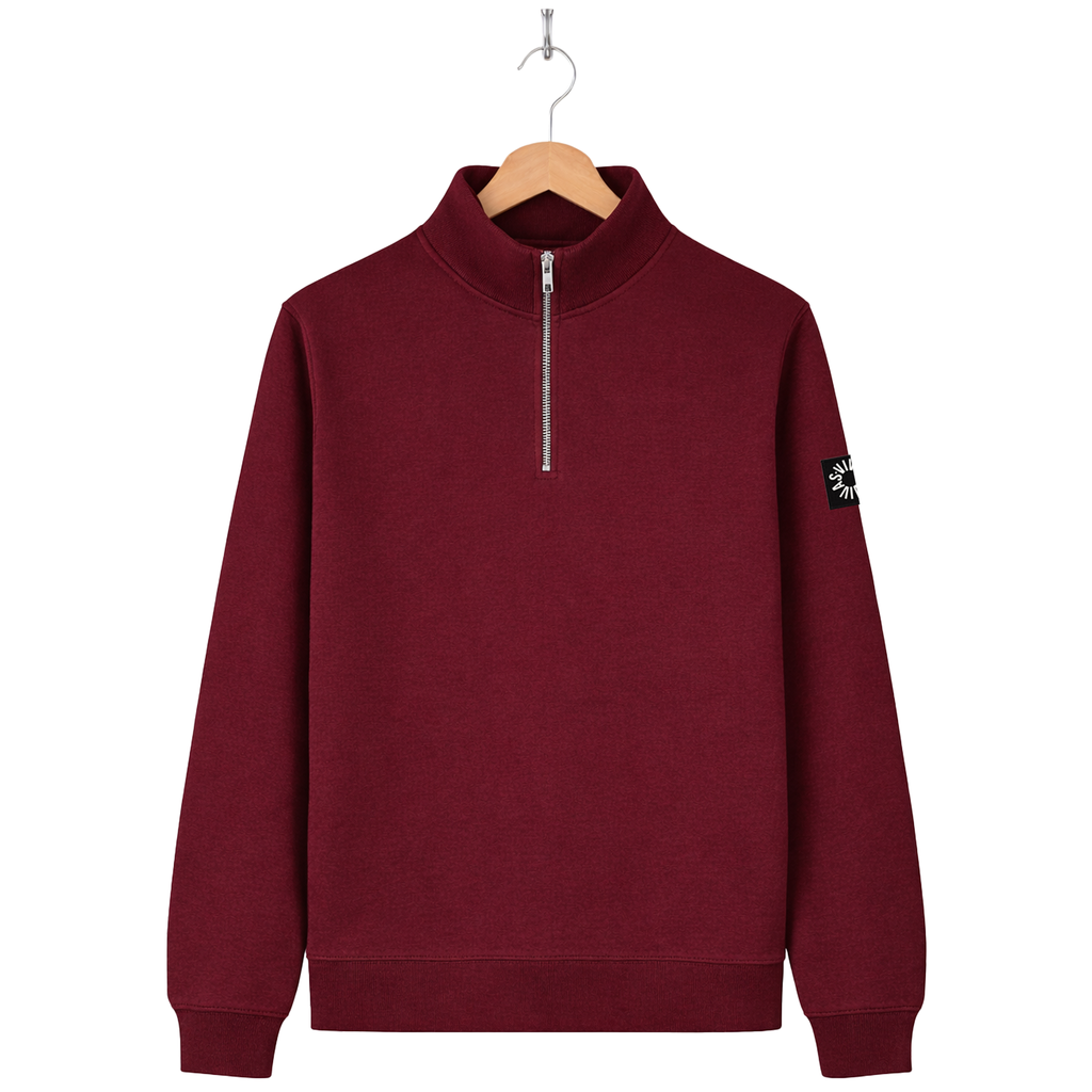 Classic 1/4 Zip Sweatshirt - Burgundy