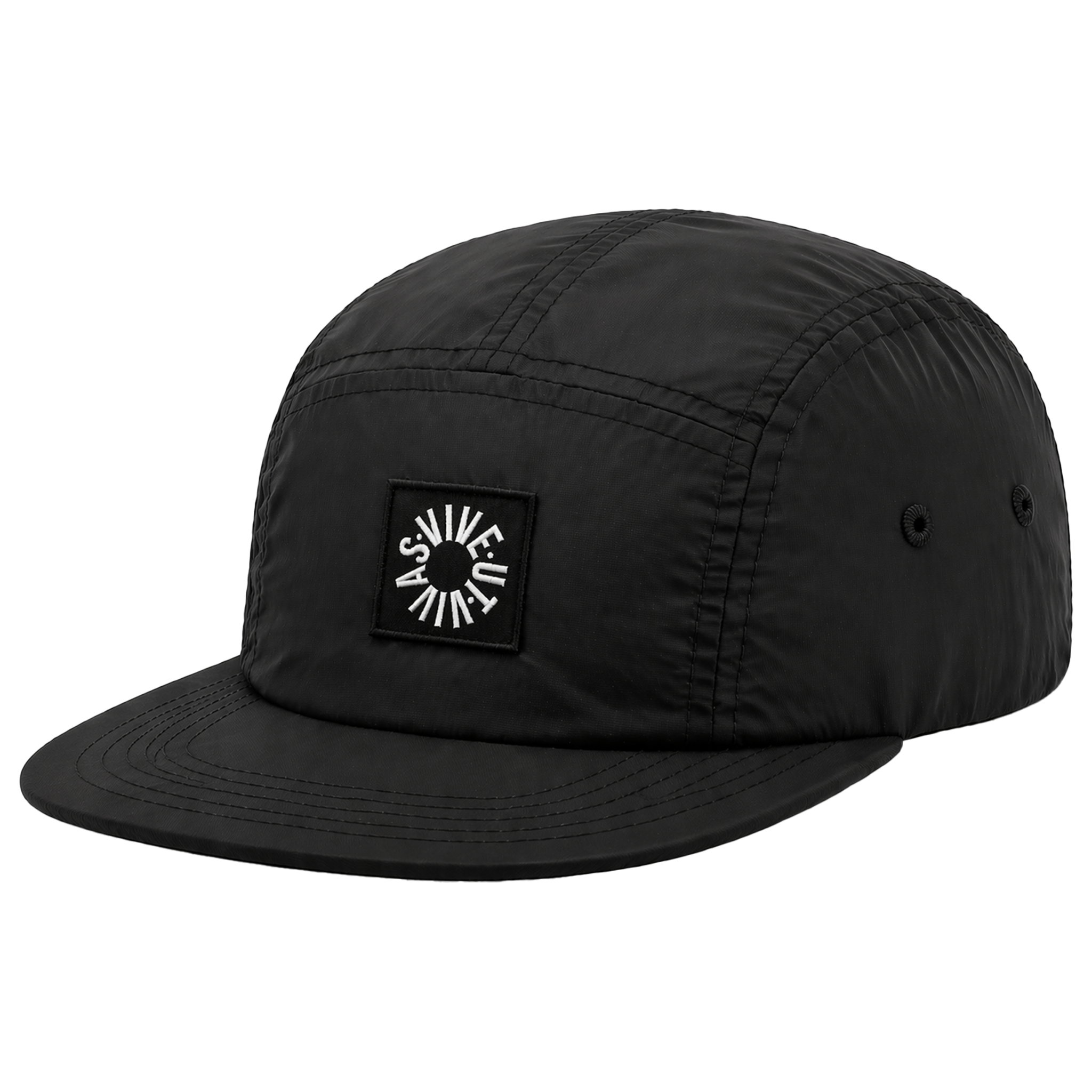 Essential Nylon 5 Panel Cap - Black