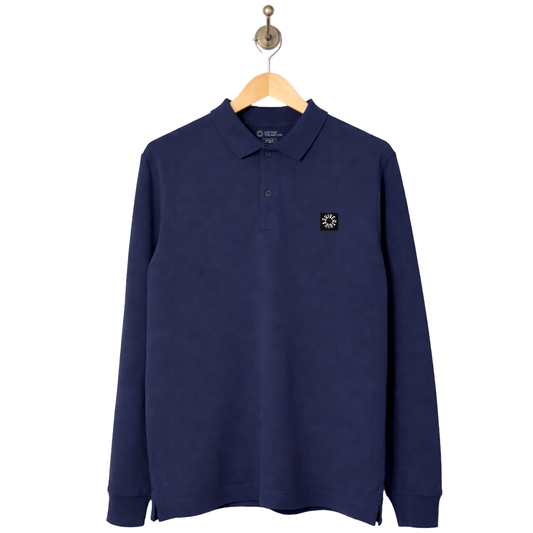 Long Sleeve Polo Shirt - Navy