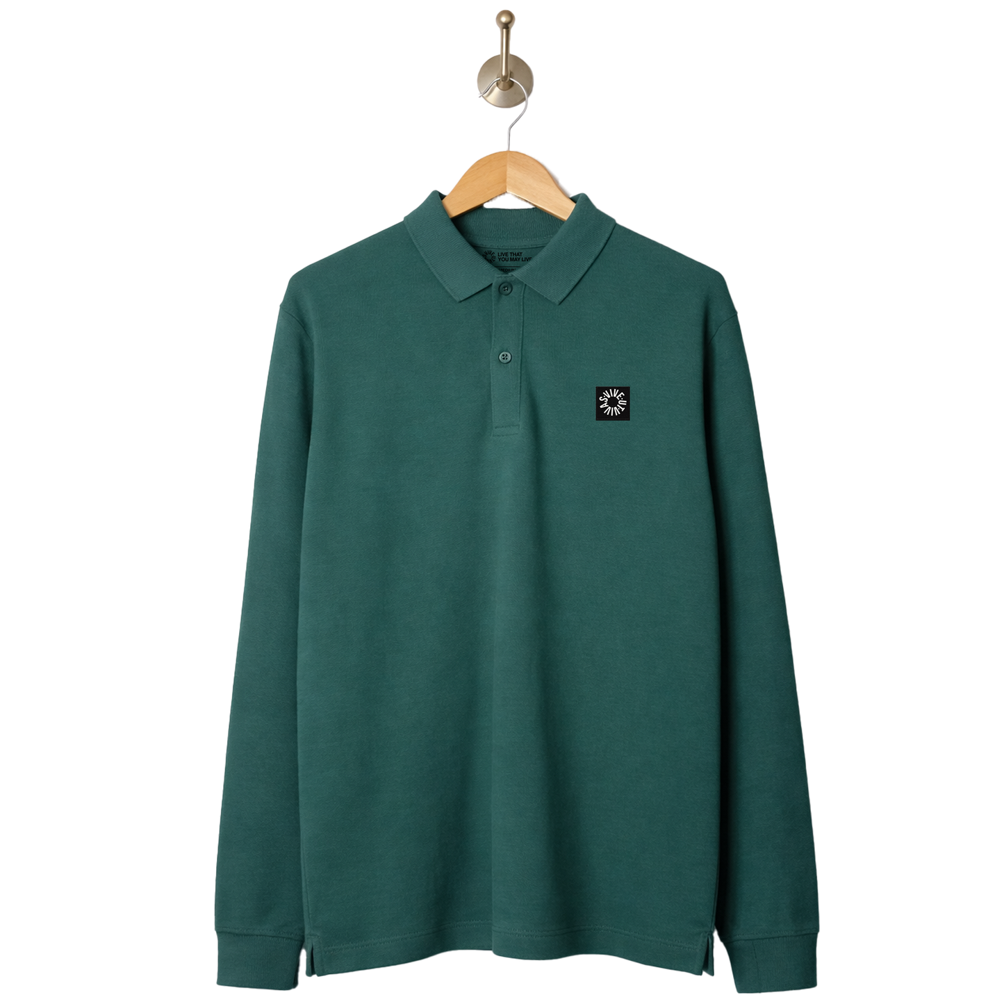 Long Sleeve Polo Shirt - Green