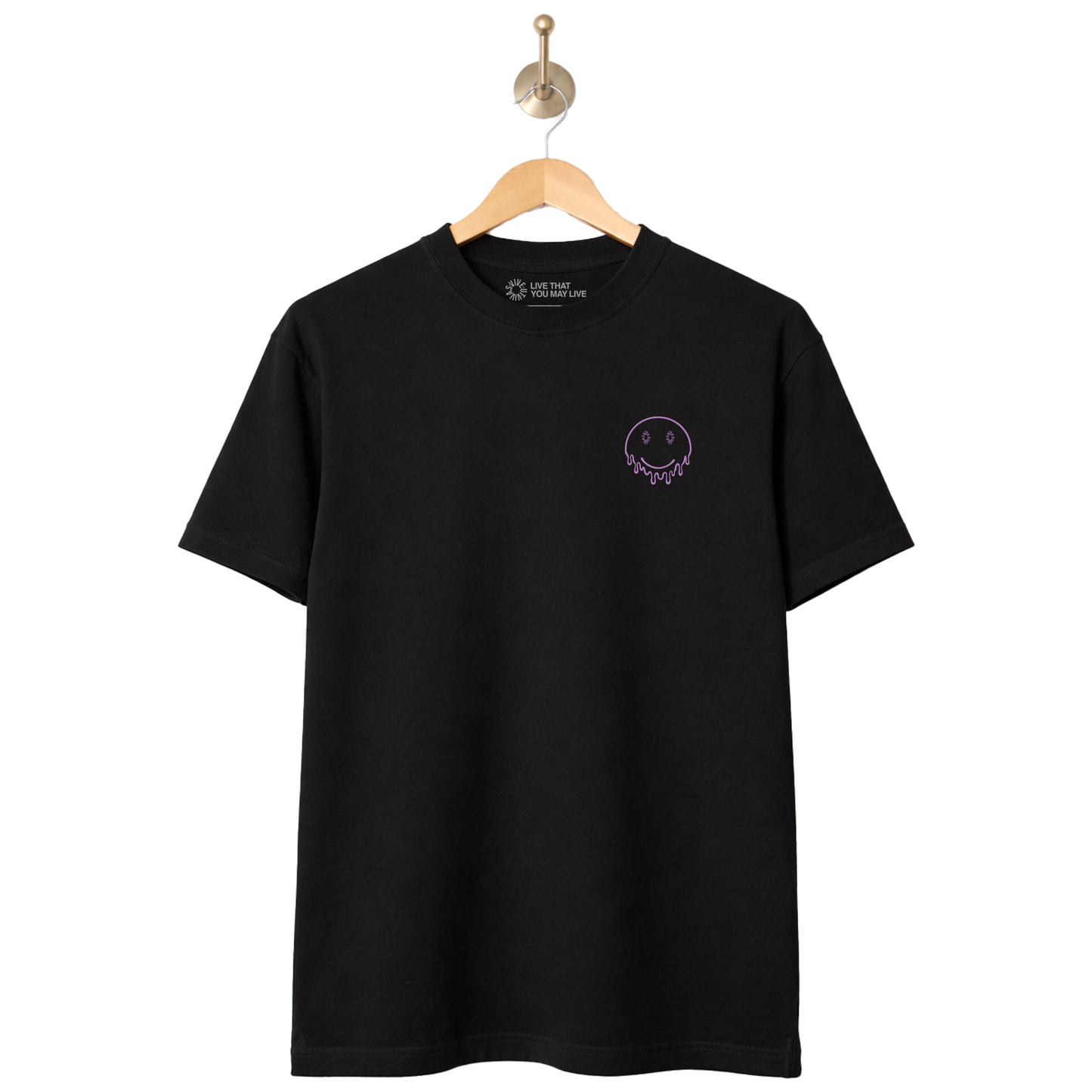 Melting Smiley T-Shirt - Black
