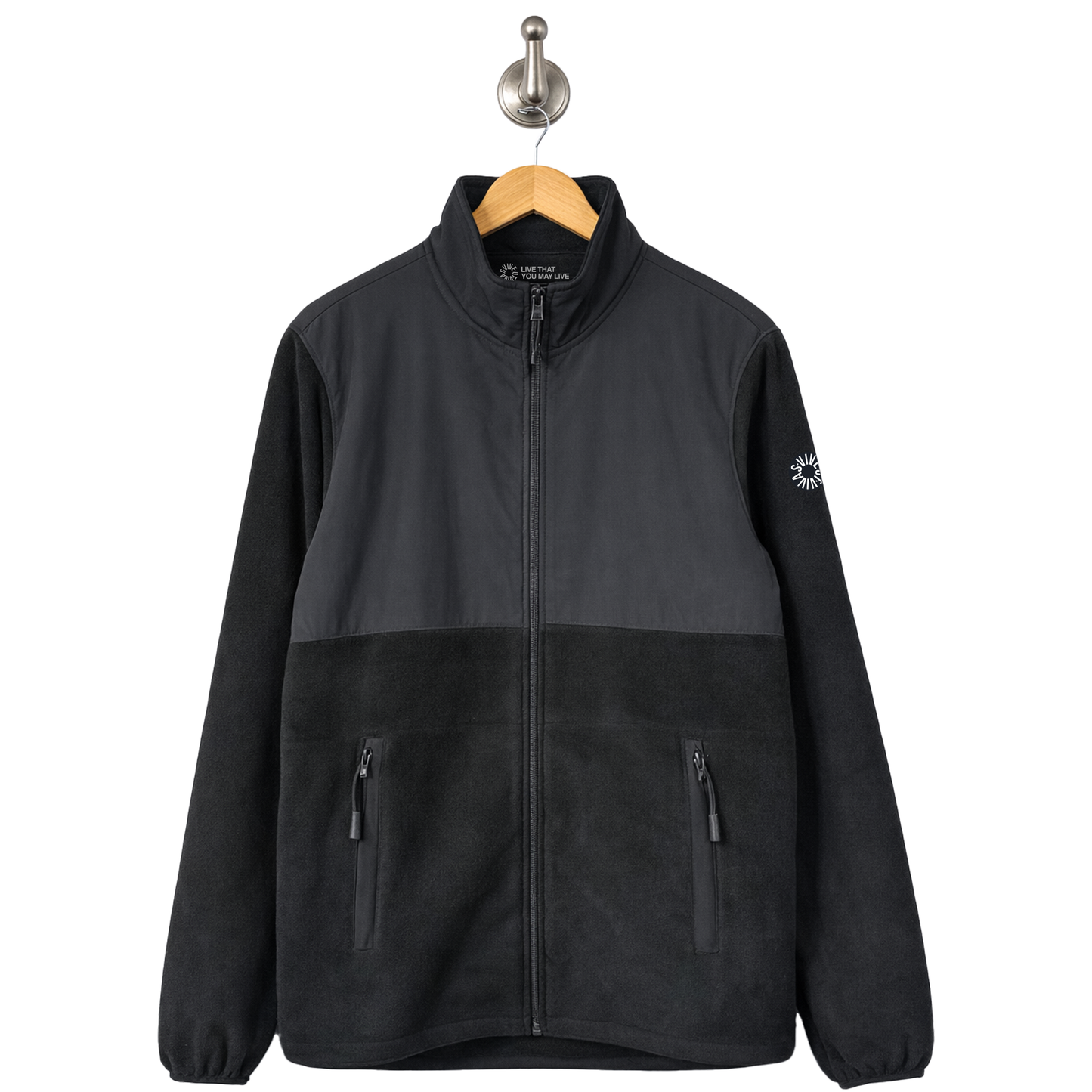 Panelled Microfleece - Black