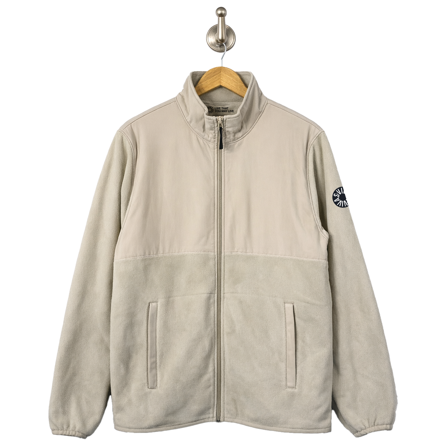 Panelled Microfleece - Beige