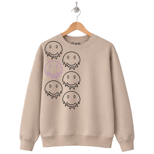 Repeat Melted Smiley Sweatshirt - Desert